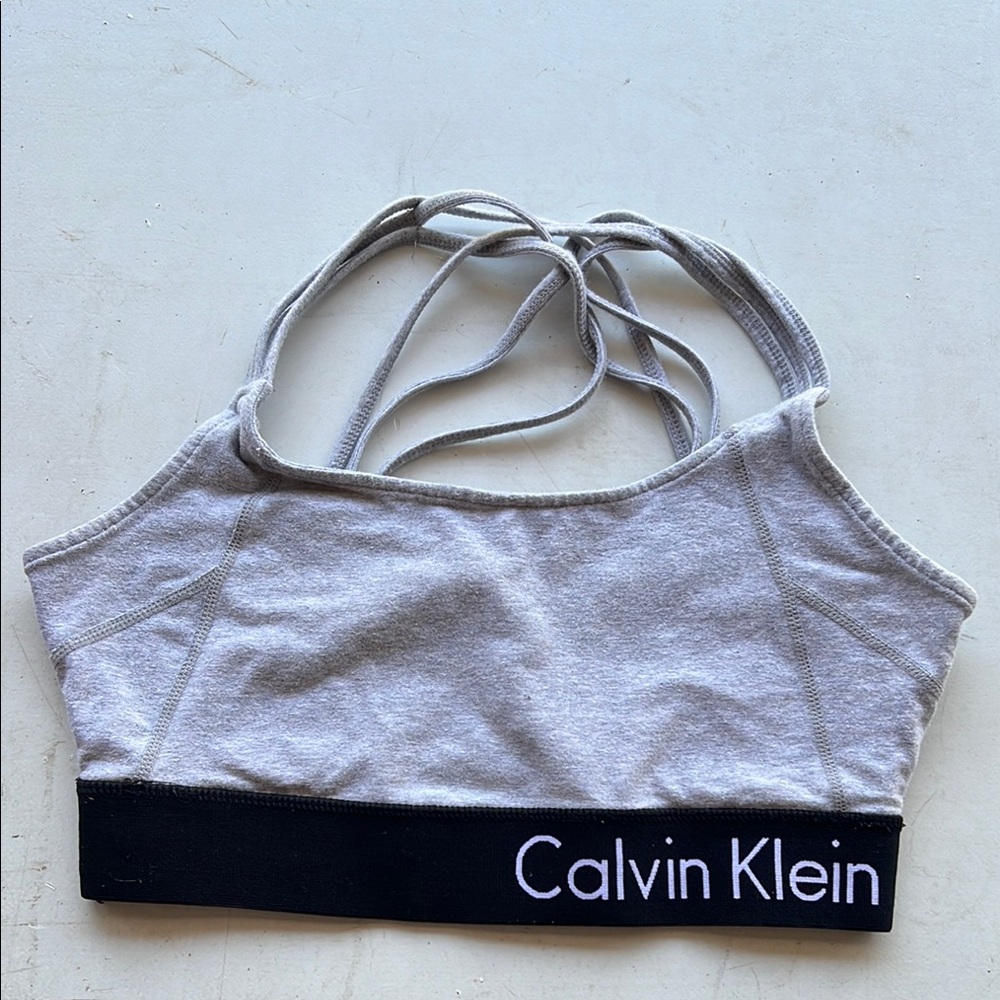 Calvin Klein Light Gray Bralette with Black Band